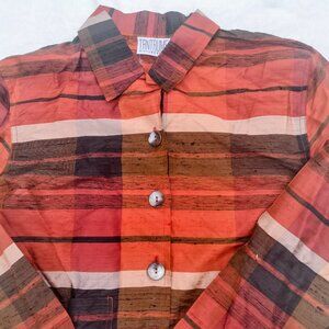 Tantrums Women's Sz PP Collection Eclectic Vintage Silk Button Up Blouse